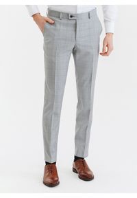 Pako Lorente - PAKO LORENTE – Szare wełniane spodnie garniturowe w kratę. Kolor: szary. Materiał: wełna #8