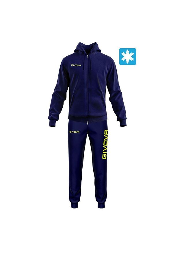 Dres Givova King. Kolor: wielokolorowy, niebieski, żółty. Materiał: dresówka