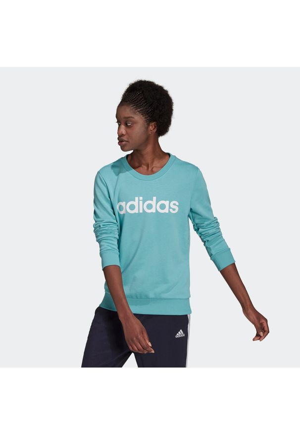 Adidas - Bluza fitness damska. Materiał: poliester, bawełna, włókno, wiskoza. Wzór: aplikacja. Sport: fitness