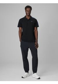 4f - 4F Koszulka polo regular męska - czarna 3XL. Okazja: na co dzień. Typ kołnierza: polo. Kolor: czarny. Materiał: dzianina, bawełna. Wzór: ze splotem. Styl: casual, klasyczny, sportowy #2