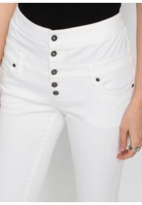 Spodnie z wysoką talią bonprix biały. Kolor: biały #3