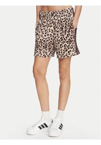 Adidas - adidas Szorty sportowe Seasonal Essentials Animal Print KH1551 Beżowy Regular Fit. Kolor: beżowy. Materiał: bawełna. Wzór: nadruk #1