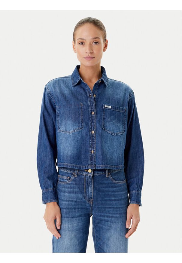 Guess Jeans Koszula jeansowa W5YH0D D5M8A Granatowy Regular Fit. Kolor: niebieski. Materiał: bawełna