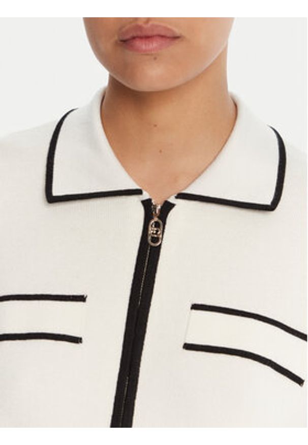 Liu Jo Sport Kardigan TF5250 MS59L Écru Regular Fit. Materiał: syntetyk. Styl: sportowy