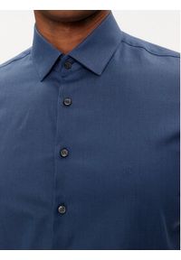 Calvin Klein Koszula Tonal Structure K10K112592 Granatowy Slim Fit. Kolor: niebieski. Materiał: bawełna