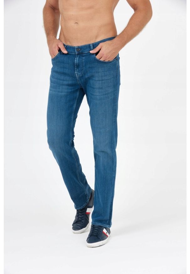 7 FOR ALL MANKIND Niebieskie jeansy męskie. Kolor: niebieski