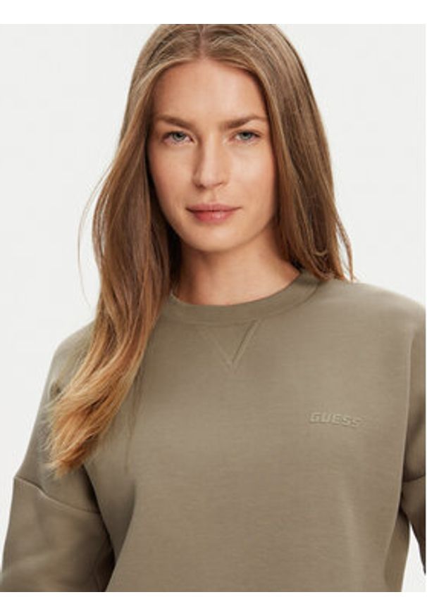 Guess Bluza V3BQ16 KB3P2 Brązowy Regular Fit. Kolor: brązowy. Materiał: bawełna