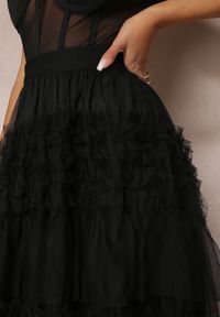 Renee - Czarna Tiulowa Spódnica Rozkloszowana Agandya. Kolor: czarny. Materiał: tiul #3