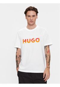 Hugo T-Shirt Danda 50504542 Biały Regular Fit. Kolor: biały. Materiał: bawełna #1
