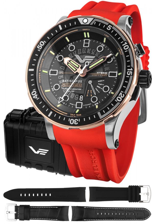Zegarek Vostok Europe Zegarek męski Vostok Europe PX84-511E769SR czerwony. Kolor: czerwony