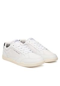 TOMMY HILFIGER - Tommy Hilfiger Sneakersy Lo Pro Cupsole Perf Leather FM0FM05944 Biały. Kolor: biały. Materiał: skóra #4