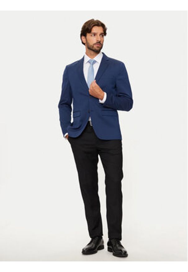 Selected Homme Marynarka 16092418 Niebieski Slim Fit. Kolor: niebieski. Materiał: syntetyk
