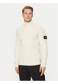 Stone Island Golf 8115552C2 Écru Regular Fit. Typ kołnierza: golf. Materiał: wełna