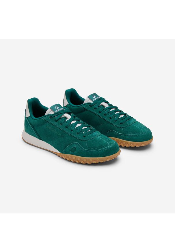 Decathlon - Sneakersy damskie RL70 zamszowe. Okazja: na co dzień. Kolor: zielony, biały, wielokolorowy, różowy. Materiał: zamsz