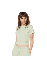 Koszulka sportowa damska Ellesse Dropped Crop. Kolor: zielony. Materiał: elastan, bawełna. Sport: taniec, joga i pilates