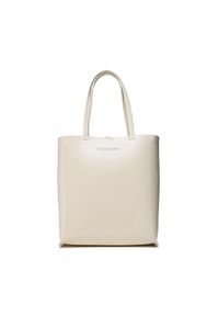 Tommy Jeans Torebka Must North South Patent Tote AW0AW15540 Beżowy. Kolor: beżowy. Materiał: skórzane #1