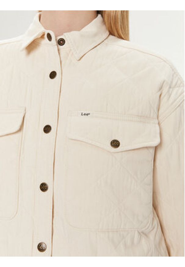 Lee Kurtka przejściowa 112351125 Écru Relaxed Fit. Materiał: bawełna