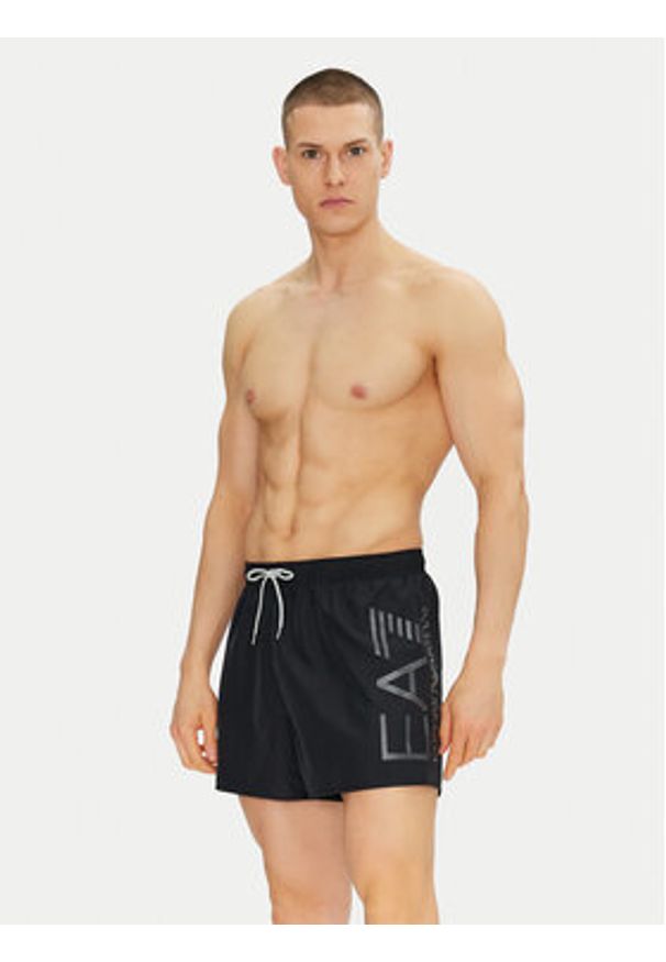 EA7 Emporio Armani Szorty kąpielowe 7M000550 AF14497 MC026 Czarny Regular Fit. Kolor: czarny. Materiał: syntetyk