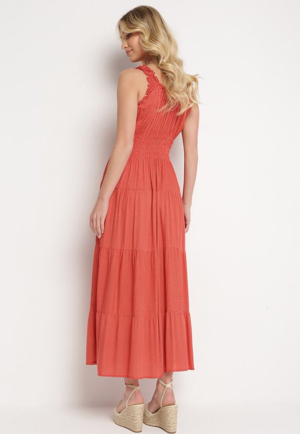 Born2be - Czerwona Sukienka Abill. Kolor: czerwony. Długość rękawa: bez rękawów. Sezon: lato. Styl: boho, wakacyjny. Długość: maxi