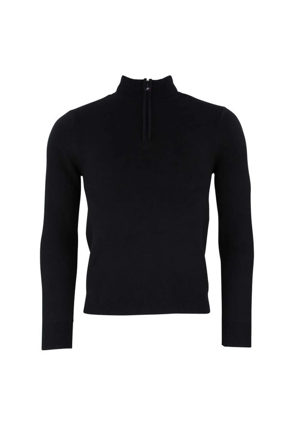 PEAK MOUNTAIN - Pól z pół-zamkiem i golfem Peak Mountain Charlito. Typ kołnierza: golf. Kolor: czarny. Sezon: zima. Styl: sportowy