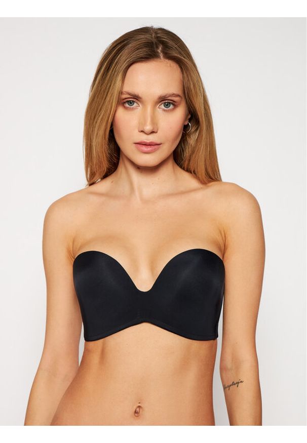 Wonderbra Biustonosz bardotka WB00032D Czarny. Kolor: czarny. Materiał: syntetyk