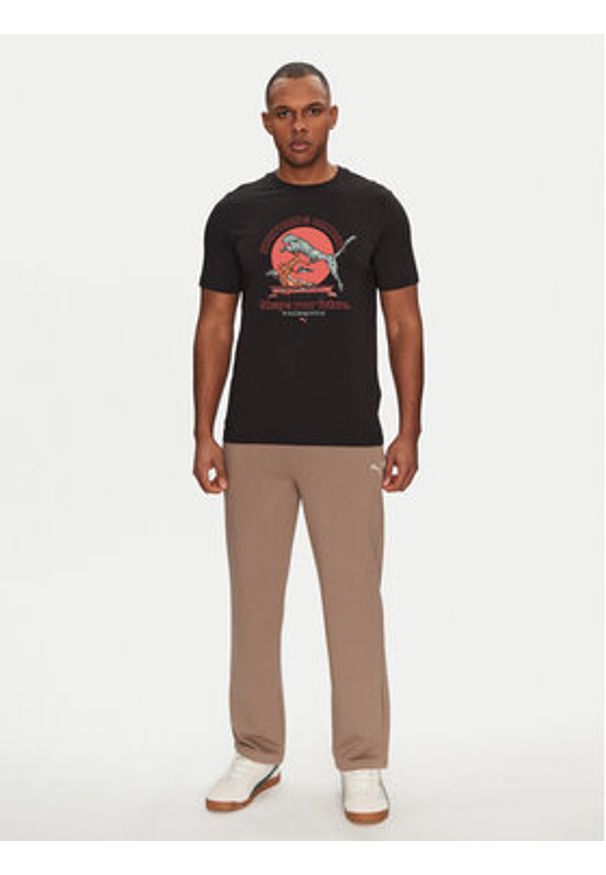 Puma Spodnie dresowe Ess 629651 Brązowy Relaxed Fit. Kolor: brązowy. Materiał: bawełna