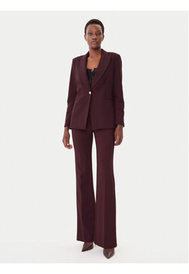 Maryley Marynarka 25IB187/M06/43BU Bordowy Regular Fit. Kolor: czerwony. Materiał: syntetyk