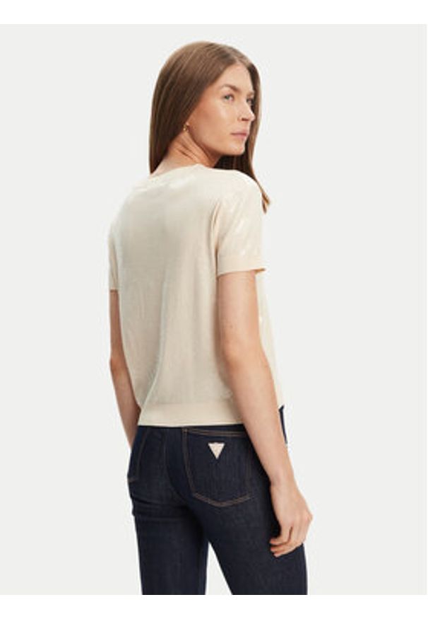 Guess Sweter W5YR21 Z3E70 Écru Regular Fit. Materiał: wiskoza
