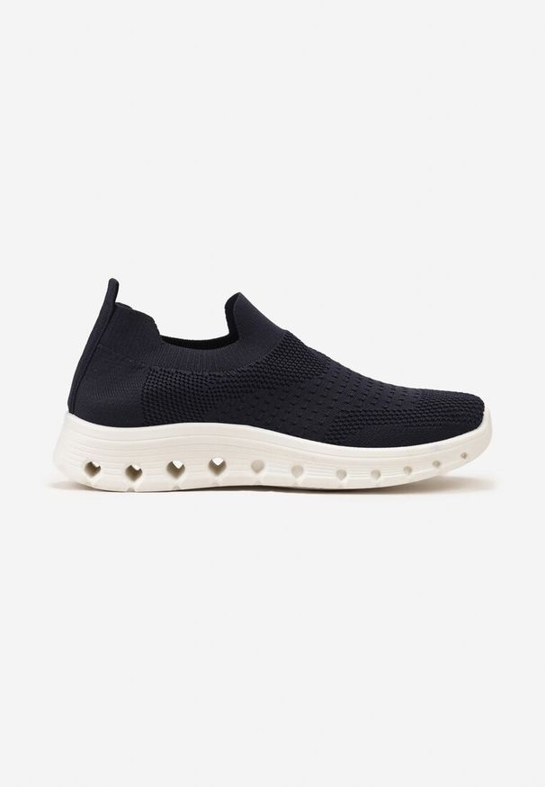 Born2be - Granatowe Buty Sportowe ze Skarpetkową Cholewką do Kostki Eirona. Kolor: niebieski. Szerokość cholewki: normalna