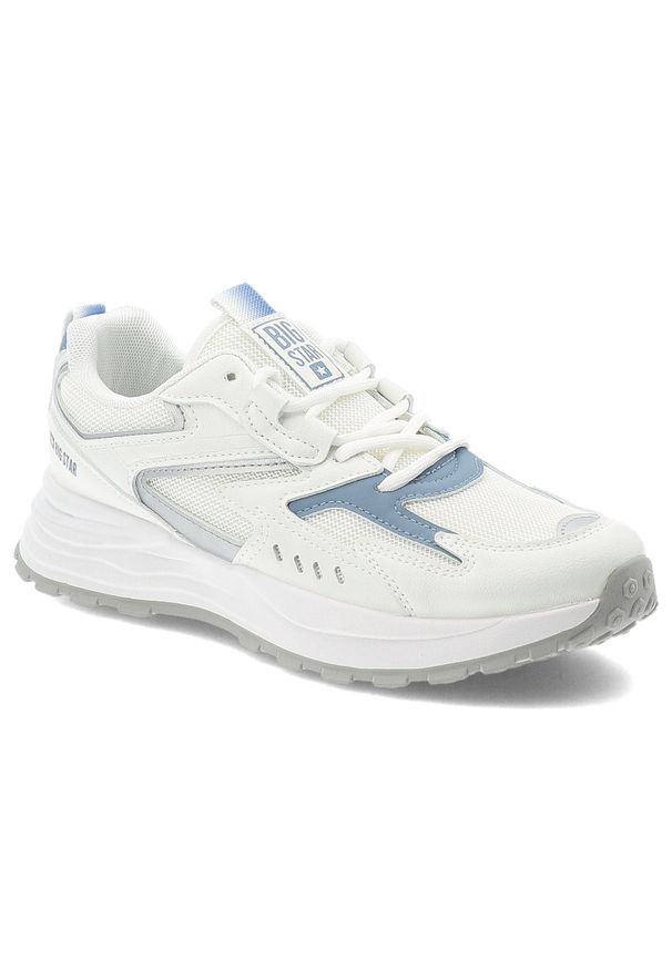Big-Star - Białe Sneakersy Big Star Sportowe Obuwie Damskie. Okazja: na spacer, na co dzień. Zapięcie: sznurówki. Kolor: biały. Materiał: syntetyk, materiał. Szerokość cholewki: normalna. Sport: turystyka piesza