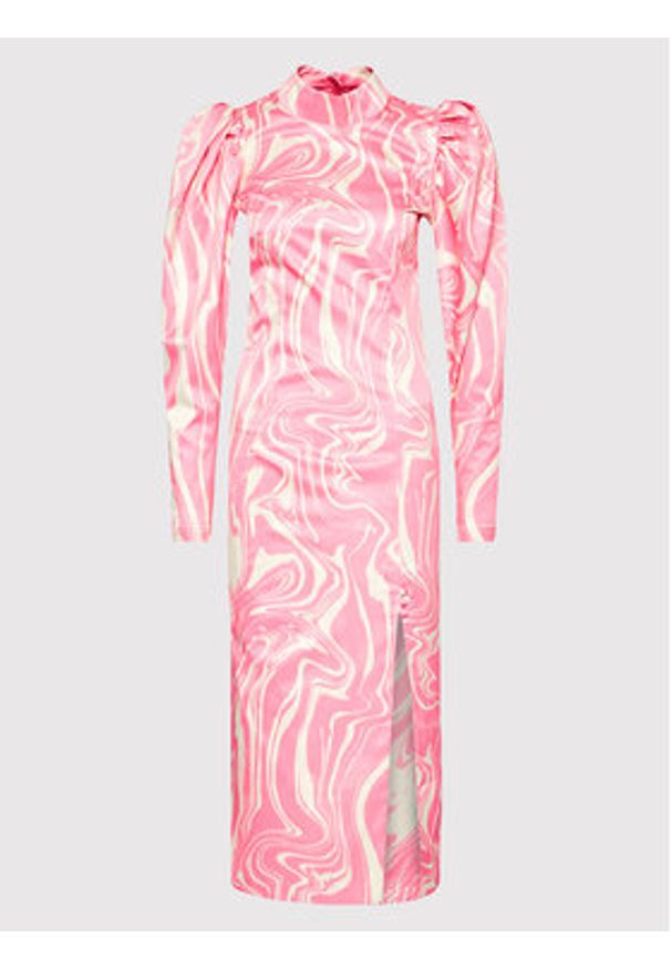 ROTATE Sukienka koktajlowa Theresa Dress RT588 Różowy Regular Fit. Kolor: różowy. Materiał: syntetyk. Styl: wizytowy