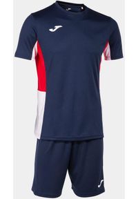 Zestaw Sportowy Joma Danubio II 5XS - Granatowy/Czerwony/Biały Oddychający. Kolor: czerwony, niebieski, wielokolorowy. Materiał: dresówka. Sport: fitness, piłka nożna