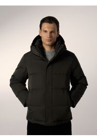 Reserved - Puchowa kurtka z dodatkiem Sorony - zielony. Kolor: zielony. Materiał: puch #1