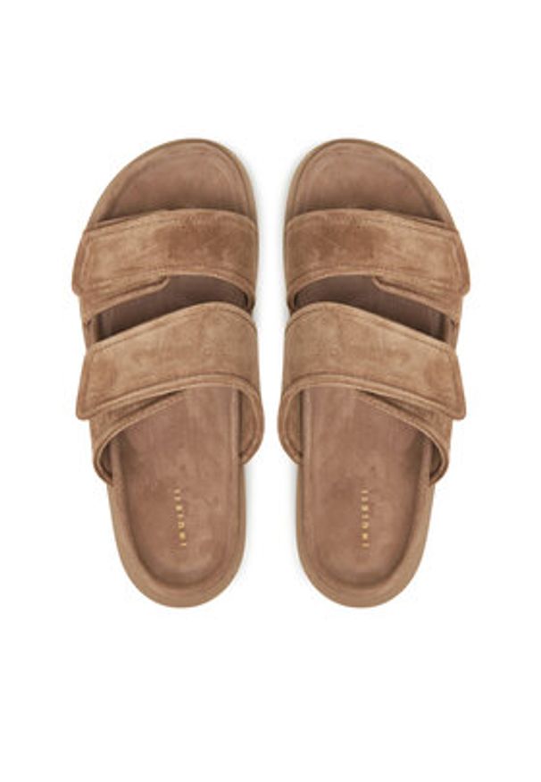 Inuikii Klapki Suede Double Band 50102-510 Beżowy. Kolor: beżowy. Materiał: skóra, zamsz