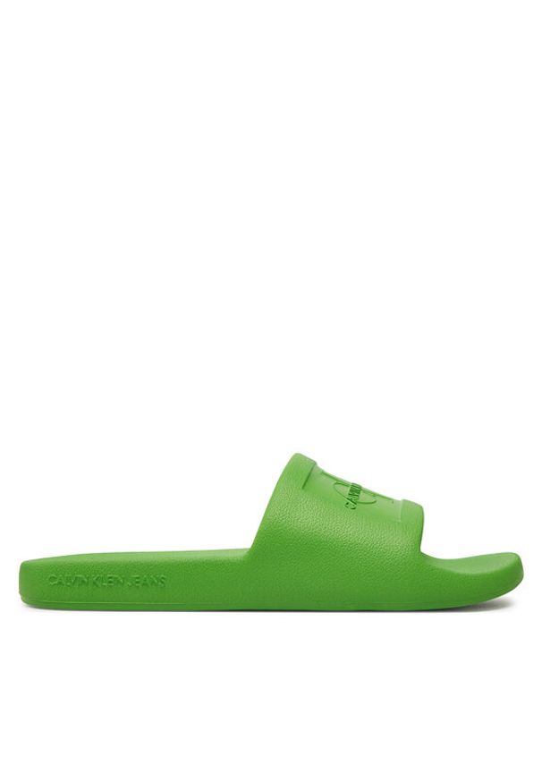 Calvin Klein Jeans Klapki Slide Monogram Debossed Eva YW0YW00102 Zielony. Kolor: zielony