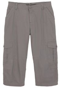 bonprix - Spodnie chłopięce 3/4 o luźnym kroju z czystej bawełny. Kolor: szary. Materiał: bawełna #1