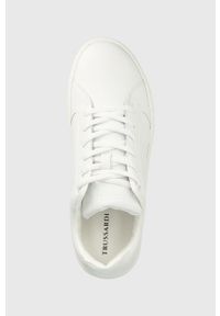 Trussardi Jeans - Trussardi sneakersy Eris kolor biały 79A00849 9Y099998. Nosek buta: okrągły. Zapięcie: sznurówki. Kolor: biały. Materiał: guma #4