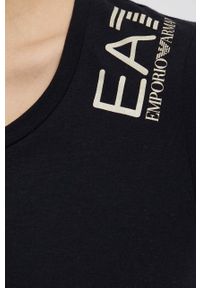 EA7 Emporio Armani - T-shirt. Okazja: na co dzień. Kolor: czarny. Materiał: dzianina. Wzór: nadruk. Styl: casual #3