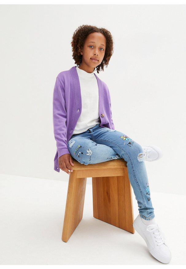 bonprix - Dżinsy skinny, mid waist. Kolor: niebieski