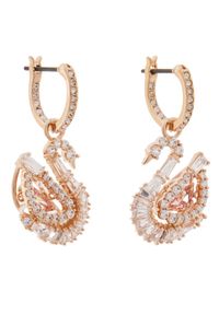Swarovski Kolczyki Swan 5732415 Różowe złoto. Materiał: metalowe. Kolor: różowy, wielokolorowy, złoty