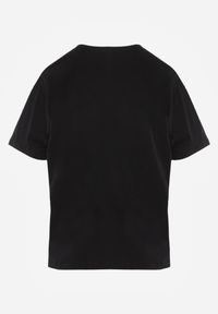 Born2be - Czarny Bawełniany T-shirt z Ozdobną Aplikacją z Perełek i Cyrkonii Haidea. Okazja: na co dzień. Kolor: czarny. Materiał: bawełna. Wzór: aplikacja. Styl: elegancki, casual #8