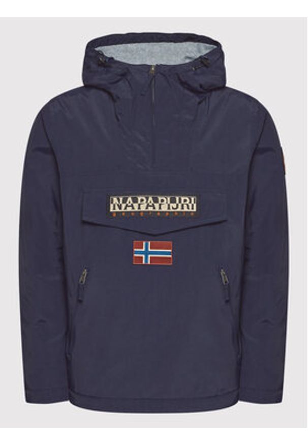 Napapijri Kurtka anorak Rainforest Pocket 2 NP0A4GMD Granatowy Regular Fit. Kolor: niebieski. Materiał: syntetyk
