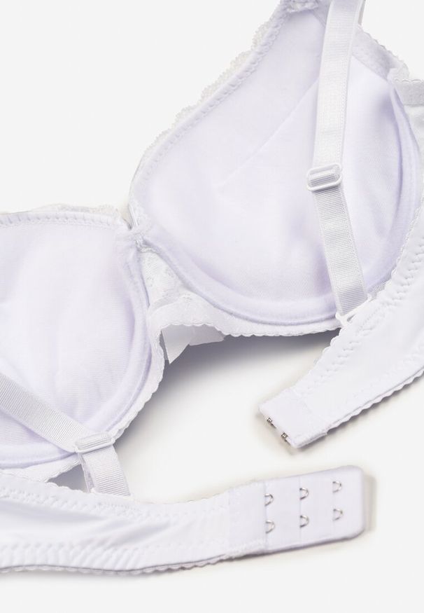 Renee - Biały Biustonosz z Efektem Push Up z Delikatną Koronką Xilemia. Kolor: biały. Materiał: koronka. Rodzaj stanika: push-up. Wzór: koronka