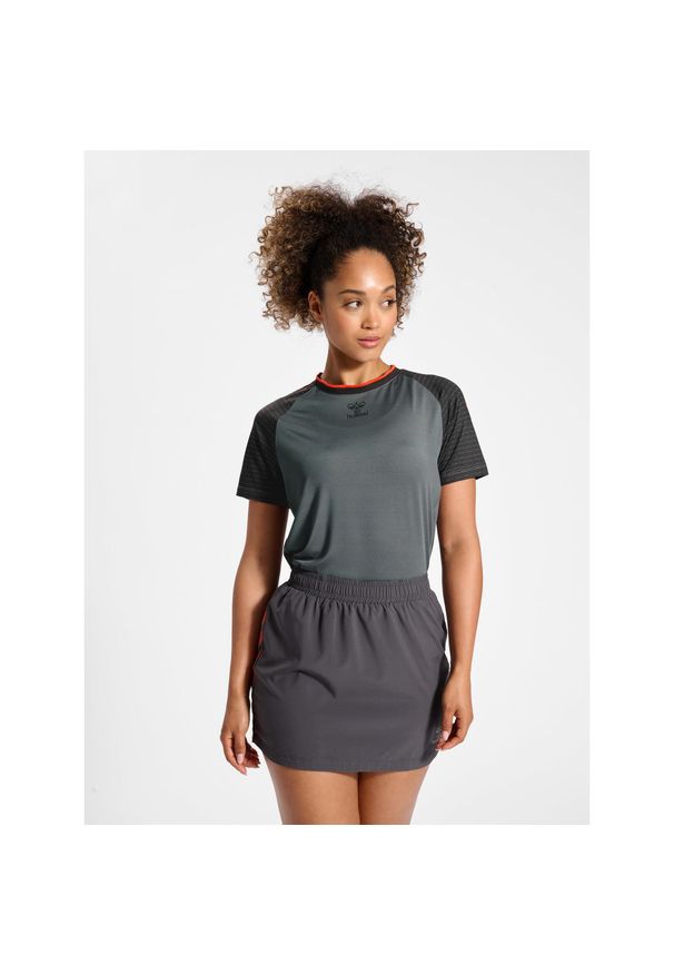 Koszulka damska Hummel Grid Game. Kolor: szary, wielokolorowy, brązowy. Sport: fitness, piłka nożna