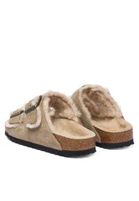 Birkenstock Klapki Arizona Shearling 1028293 Beżowy. Kolor: beżowy. Materiał: zamsz, skóra #3