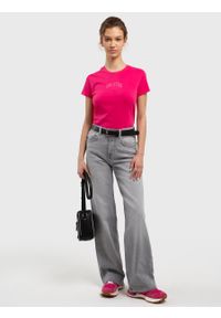 Big-Star - Koszulka damska bawełniana z nadrukiem różowa Benea 602. Okazja: na co dzień. Kolor: różowy. Materiał: bawełna. Wzór: nadruk. Styl: klasyczny, casual, elegancki #1