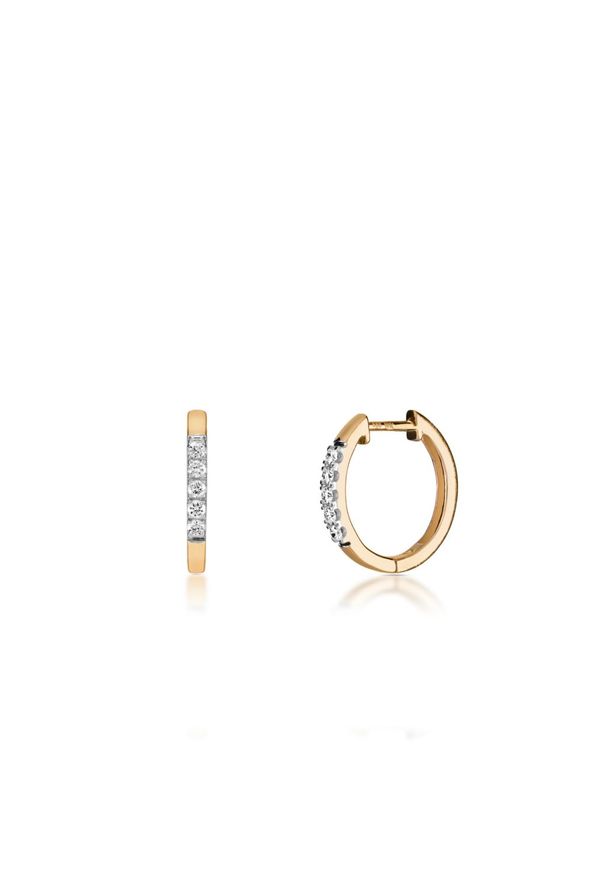 W.KRUK Złote Kolczyki - złoto 585, Brylant 0,14ct - ZPA/KB+344. Materiał: złote. Kolor: złoty. Kamień szlachetny: brylant
