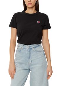 Tommy Jeans - TOMMY JEANS Czarny damski t-shirt z małym logo, Rozmiar XS. Kolor: czarny #3
