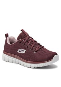 skechers - Skechers Sneakersy Get Connected 12615/WINE Bordowy. Kolor: czerwony. Materiał: materiał #7