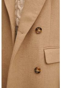 medicine - Medicine płaszcz z domieszką wełny kolor beżowy przejściowy dwurzędowy. Kolor: beżowy. Materiał: wełna. Wzór: aplikacja. Styl: klasyczny #4